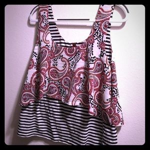 Anthropologie | Meadow Rue Tiered Top, Size L